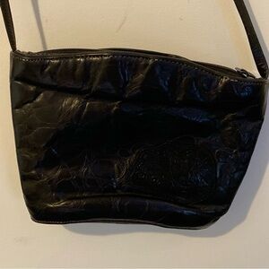 Vintage 1980’s Patchwork Carlos Falchi Black Leather Crossbody Bag